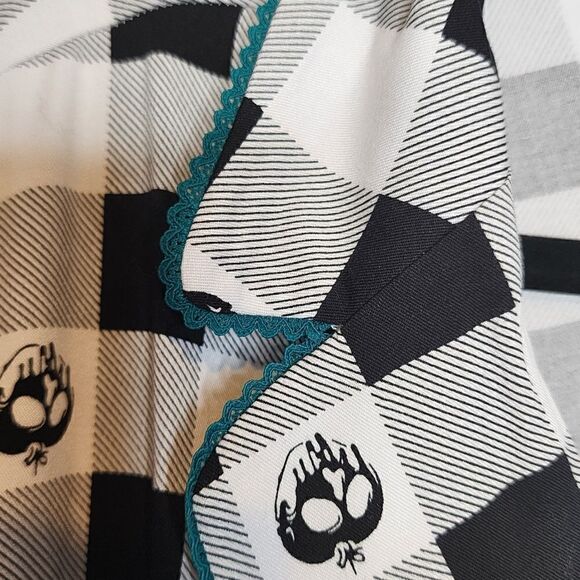 5X 28W Torrid Black Teal Disney Villains Set Gingham Poplin Top Tulle Skirt Midi - Picture 7 of 16